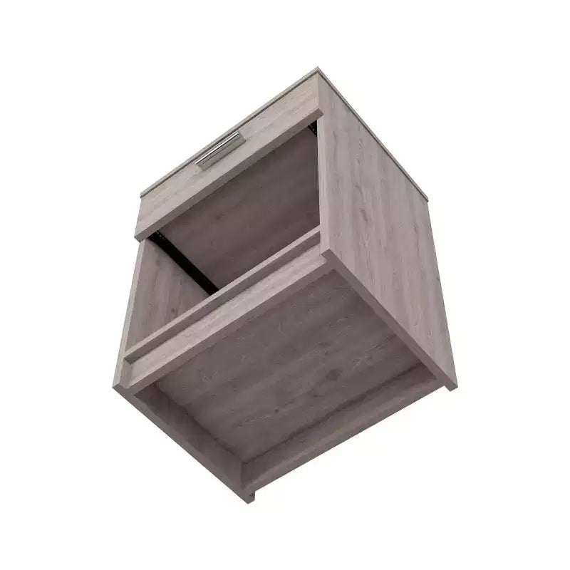 With a clean modern design, this Nightstand 21H, One Drawer, Low Shelf, Superior Top, Light Gray provides practical storage and a sturdy.