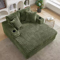 Oversized Chaise Lounge Chair, 60 Inch Upholstered Sofa Bed with Armrests and Throw Pillows, Cozy Reading Sleeper Chair for Living Room Bedroom