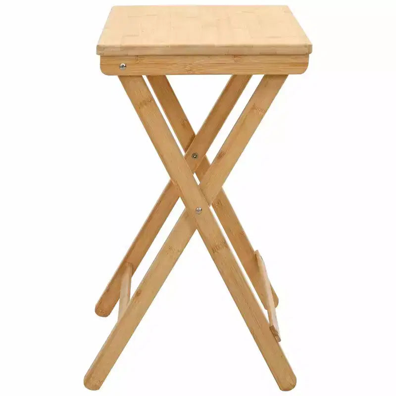 vidaXL Kitchen Table Folding Natural 15.75 x 11.81 x 21.06 in Bamboo