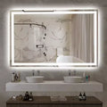 SUMERAIN 55x36 Anti-Fog Bathroom Mirror Stepless Dimmable ETL LED Wall Vanity Mirror Tempered Glass