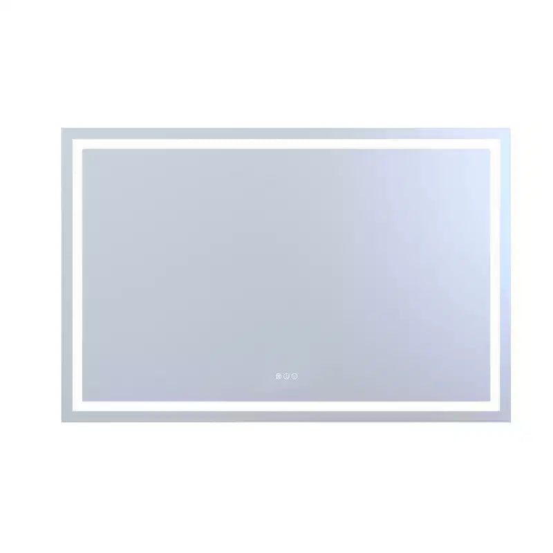 SUMERAIN 55x36 Anti-Fog Bathroom Mirror Stepless Dimmable ETL LED Wall Vanity Mirror Tempered Glass