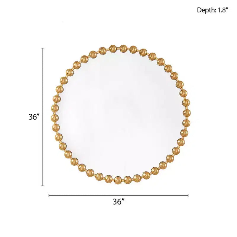 36 Large Round Wall Mirror with Metal Frame, Decorative Wall Mirror for Living Room, Entryway, Bathroom, or Bedroom-Panipeachy