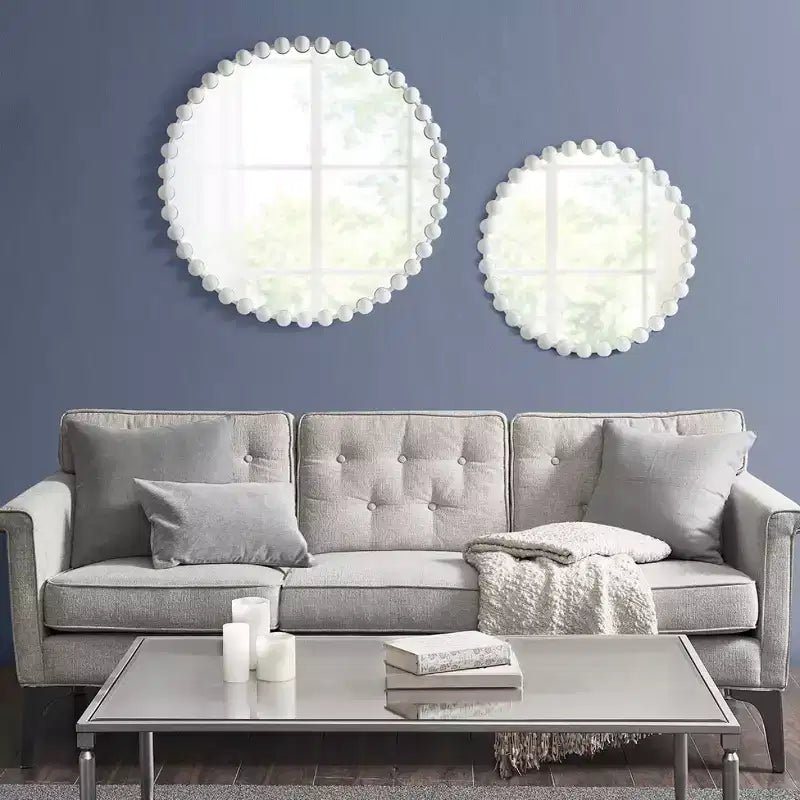 36 Large Round Wall Mirror with Metal Frame, Decorative Wall Mirror for Living Room, Entryway, Bathroom, or Bedroom-Panipeachy