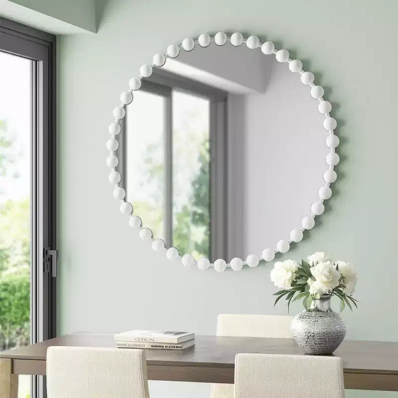 36 Large Round Wall Mirror with Metal Frame, Decorative Wall Mirror for Living Room, Entryway, Bathroom, or Bedroom-Panipeachy