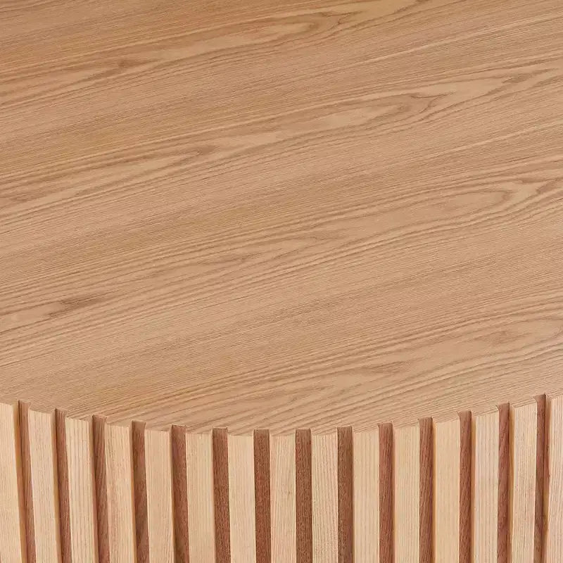 JVNOXK 39.37 Natural Wood Coffee Table, coffee table Modern Handcraft Drum Coffee Table Circle Coffee Table for Living Room,ASH