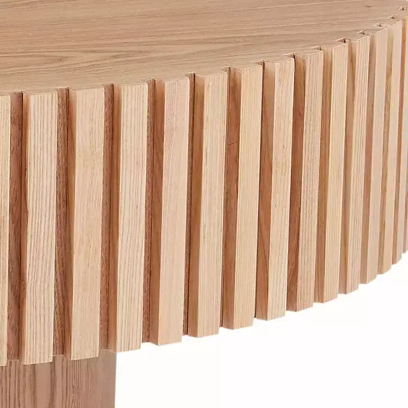 JVNOXK 39.37 Natural Wood Coffee Table, coffee table Modern Handcraft Drum Coffee Table Circle Coffee Table for Living Room,ASH