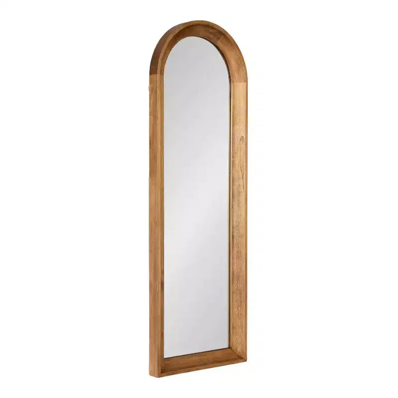 Kate and Laurel Hatherleigh Arch Wood Wall Mirror, Rustic Brown, 12x36