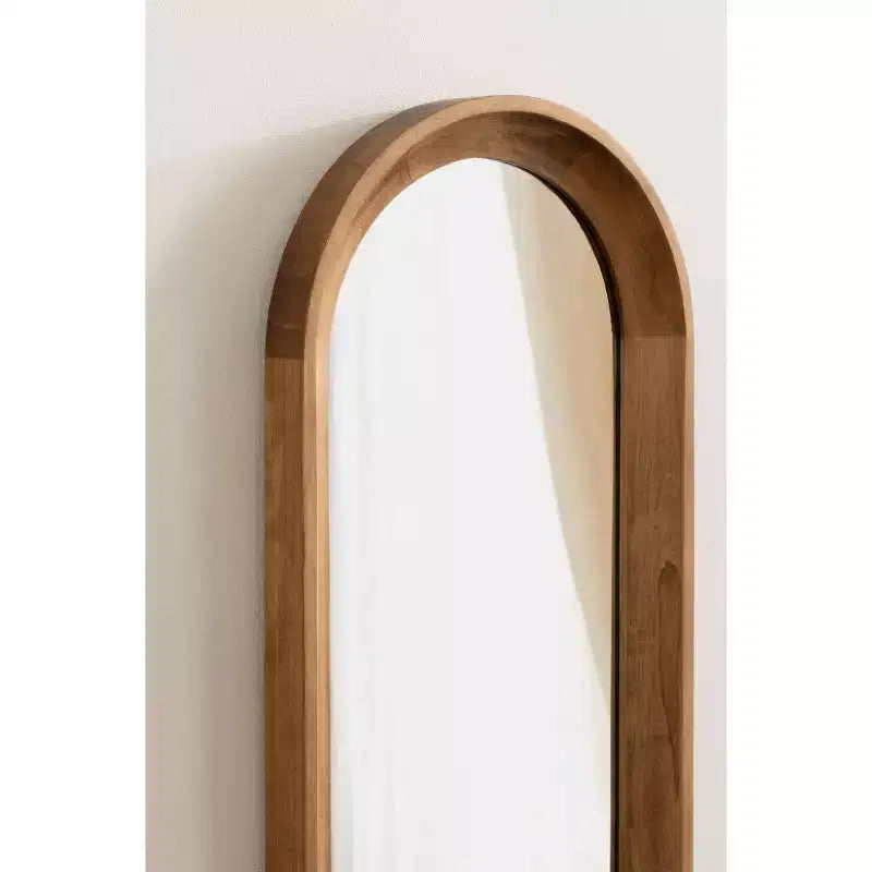 Kate and Laurel Hatherleigh Arch Wood Wall Mirror, Rustic Brown, 12x36