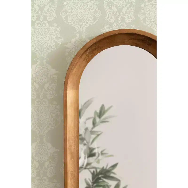 Kate and Laurel Hatherleigh Arch Wood Wall Mirror, Rustic Brown, 12x36