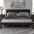FAMYYT Queen Size Platform Bed With Headboard, Easy Assembly, Espresso