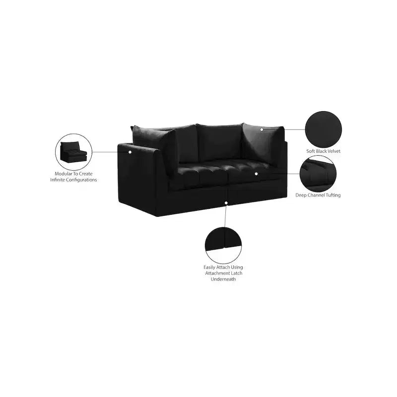 Meridian Furniture Jacob Velvet Modular Sofa