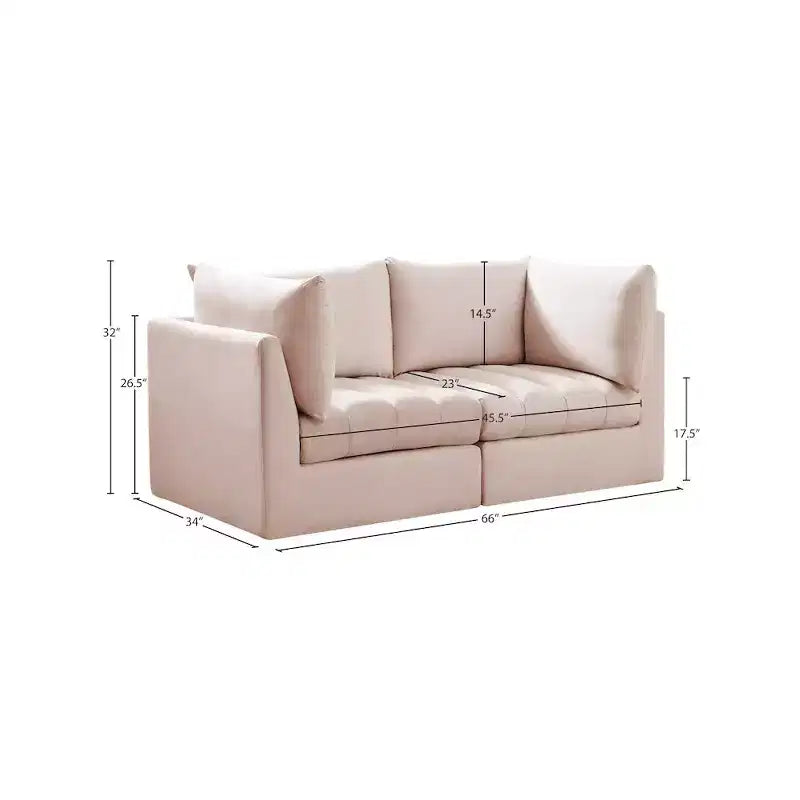 Meridian Furniture Jacob Velvet Modular Sofa