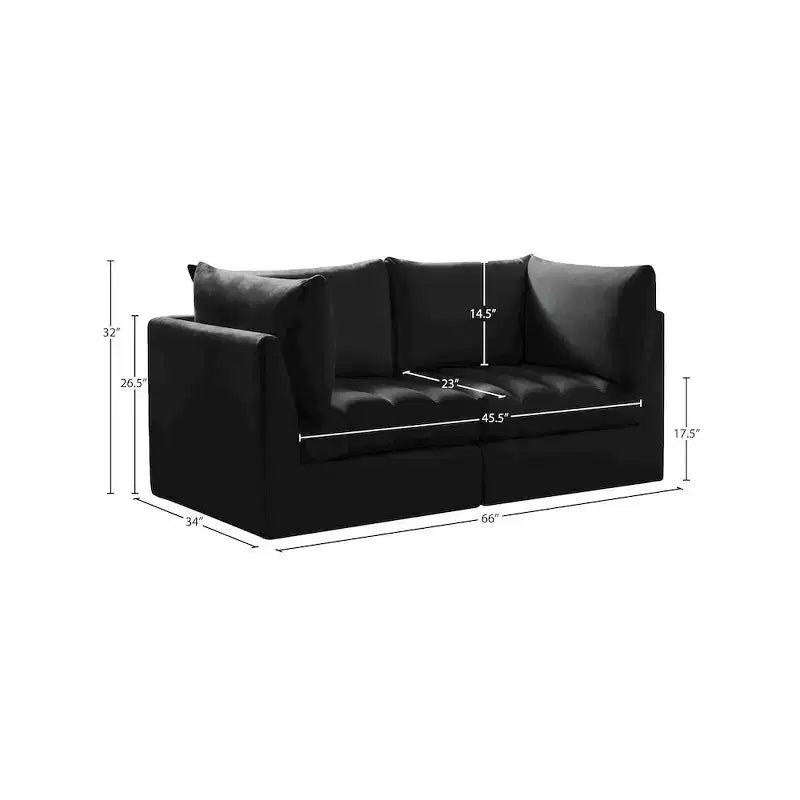 Meridian Furniture Jacob Velvet Modular Sofa
