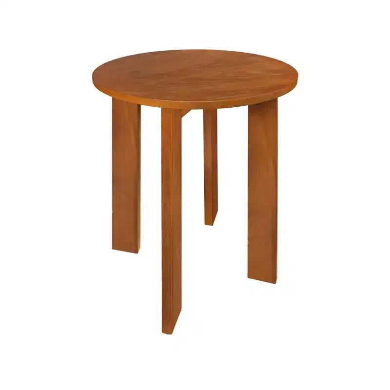 16" Round Side End Table with American Gum Wood Sweet Oak - Flora Home