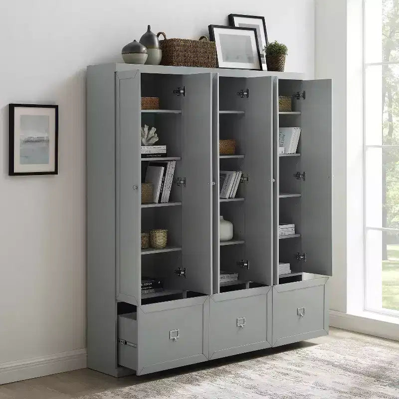 3pc Harper Entryway Set with 3 Pantry Closets Gray - Crosley