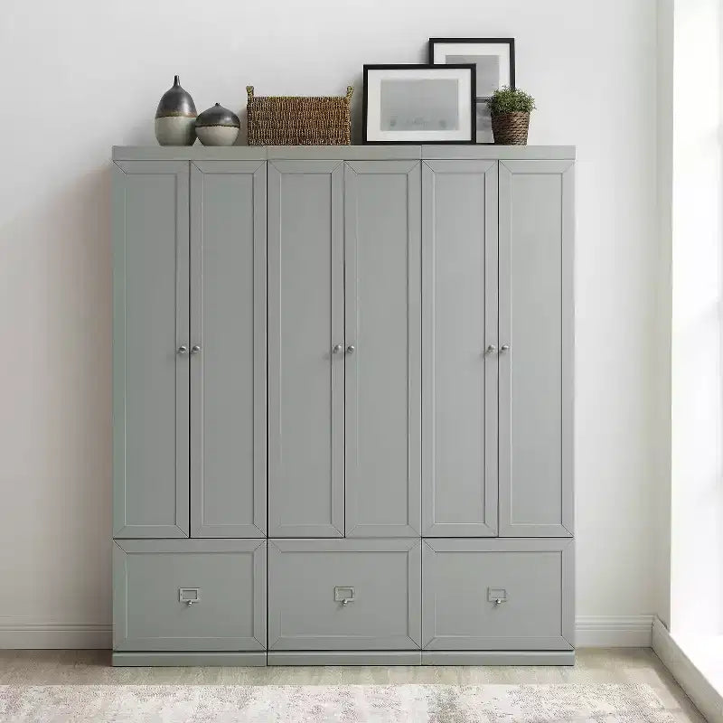 3pc Harper Entryway Set with 3 Pantry Closets Gray - Crosley