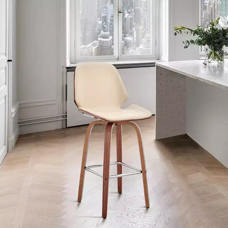 26 Arabela Counter Height Barstool with Leather Seat - Armen Living