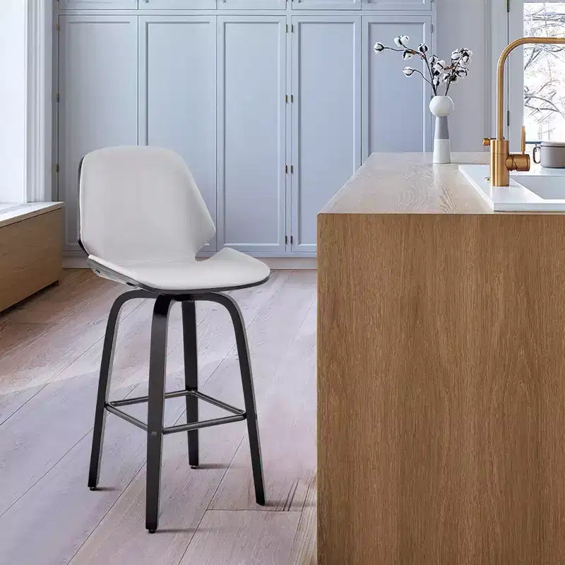 26 Arabela Counter Height Barstool with Leather Seat - Armen Living