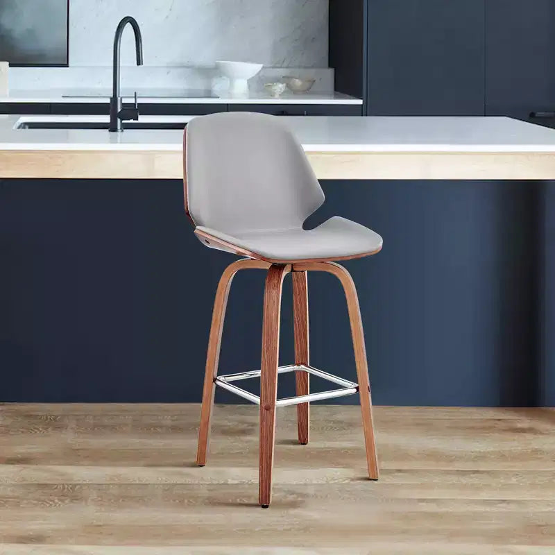 26 Arabela Counter Height Barstool with Leather Seat - Armen Living