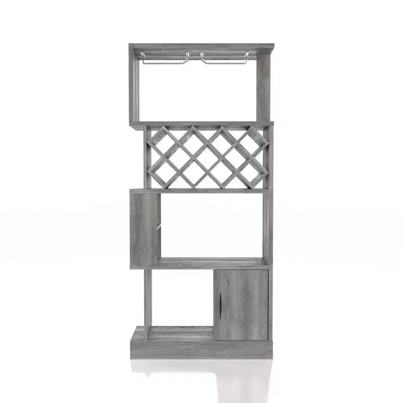 24/7 Shop At Home Wellster Wine Cabinet for 11 Wine Bottles and Stemware Rack