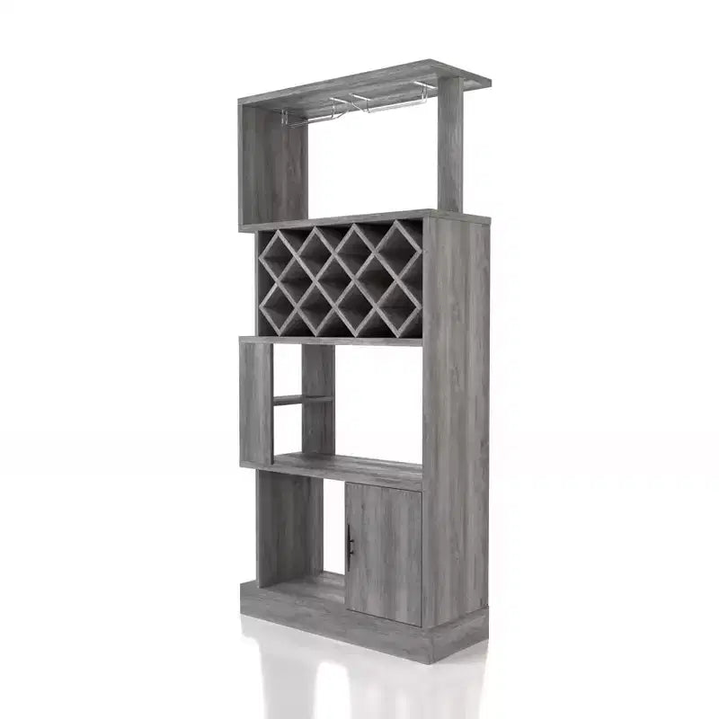 24/7 Shop At Home Wellster Wine Cabinet for 11 Wine Bottles and Stemware Rack