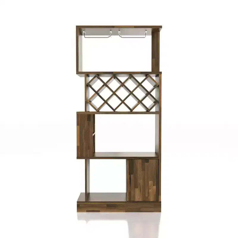 24/7 Shop At Home Wellster Wine Cabinet for 11 Wine Bottles and Stemware Rack