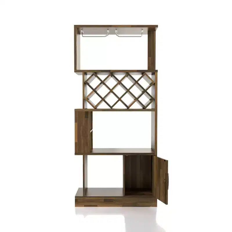 24/7 Shop At Home Wellster Wine Cabinet for 11 Wine Bottles and Stemware Rack